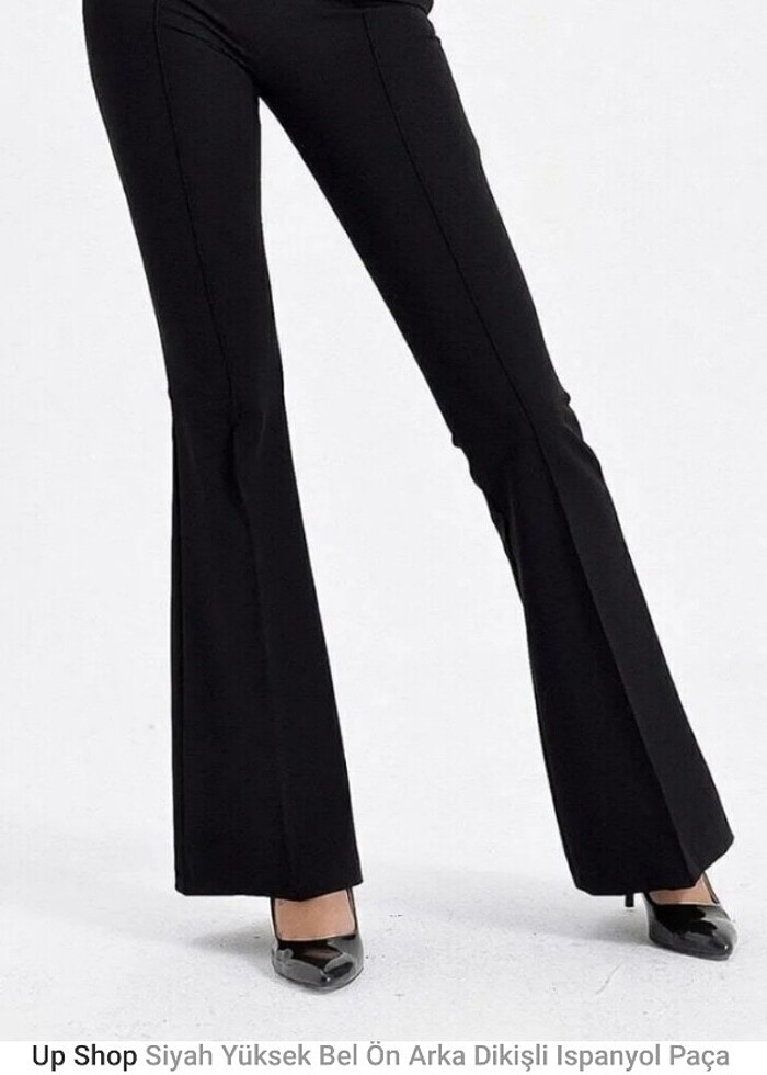 Kadın İspanyol paça kumaş pantolon  - Görsel 2