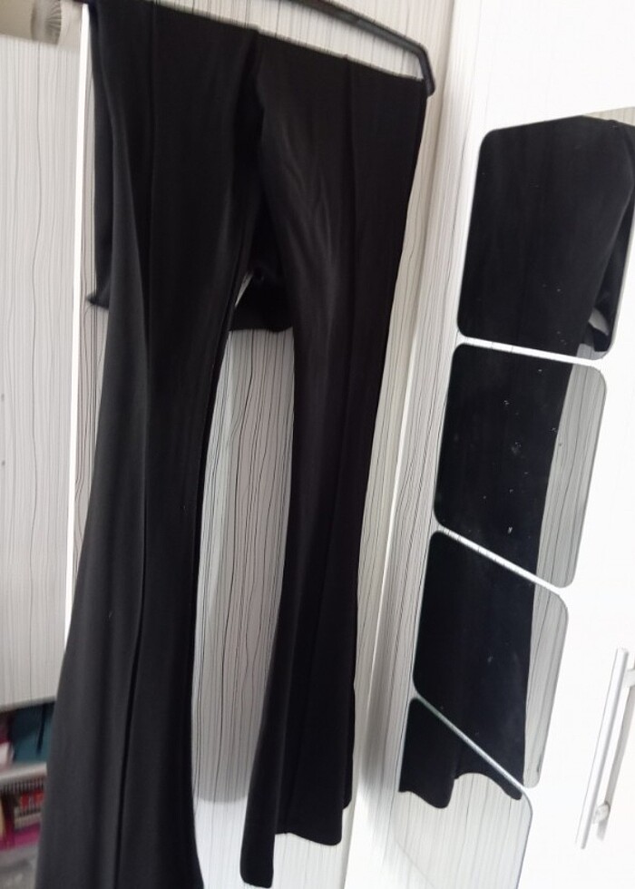 Kadın İspanyol paça kumaş pantolon  - Görsel 3