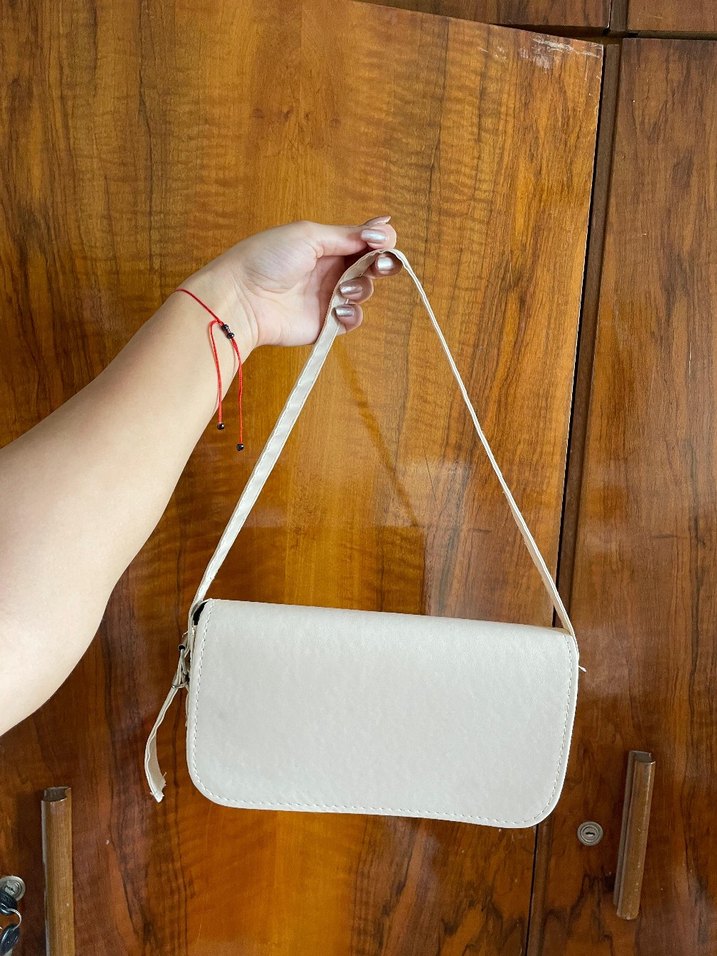 Bej Deri Kadın Günlük Çanta - Görsel 2