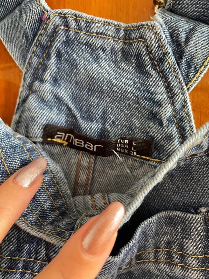 Kadın Geniş Kesim Kot Tulum - Görsel 3