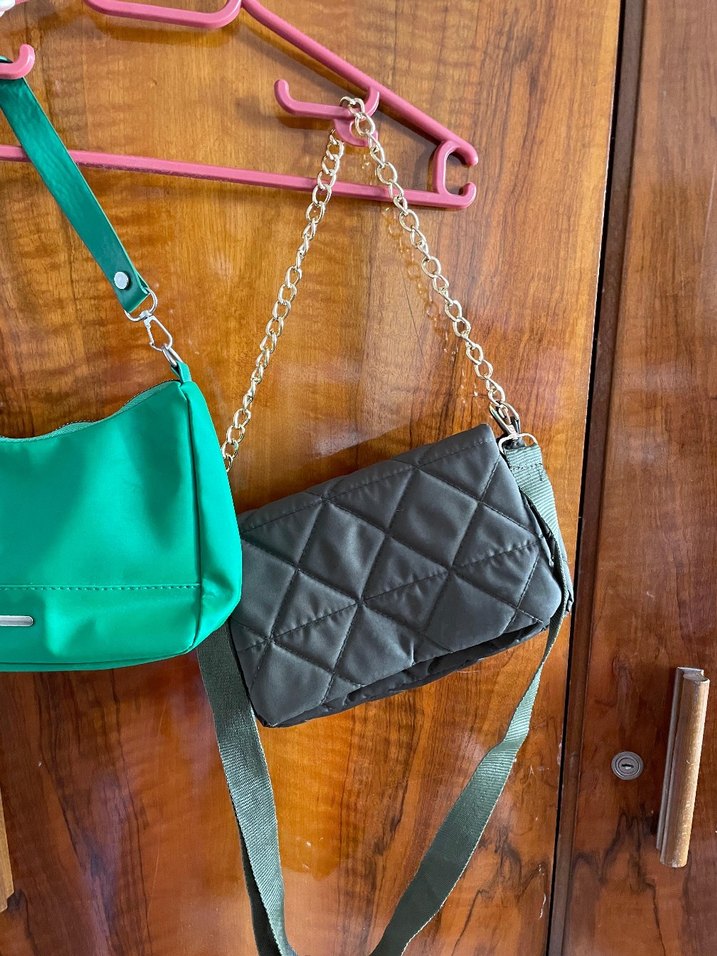 Zincir Detaylı Yeşil ve haki Kadın Omuz Çantası - Görsel 2