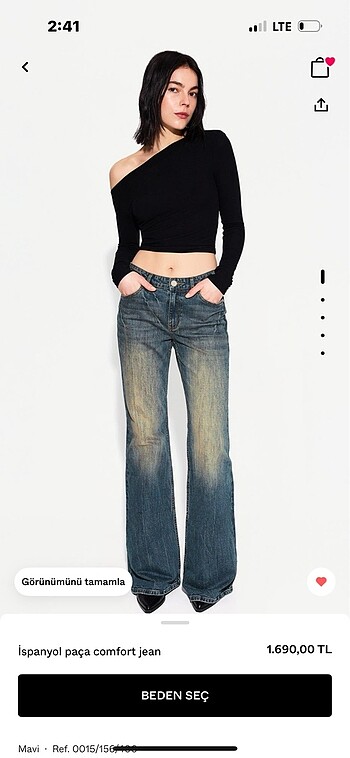Bershka İspanyol Paça Comfort Jean