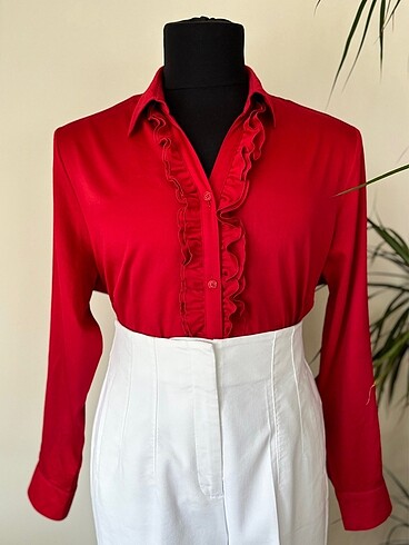 Vintage Fırfırlı Kadın Gömlek