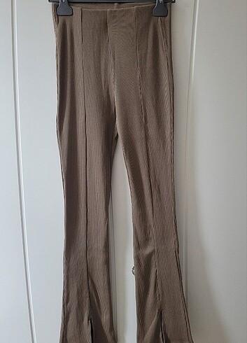 10 Yaş Beden camel Renk Etiketli Zara Fitilli Flare Tayt/Pantolon