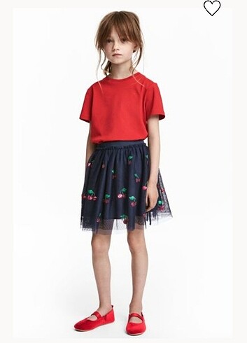 H&M Kiraz Pullu H&M Etek 8-10 yaş