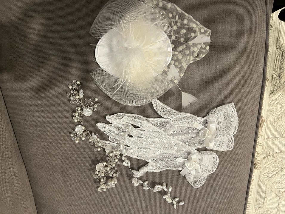 Dantel Detaylı Beyaz Bohem Nikah Aksesuarları - Görsel 2