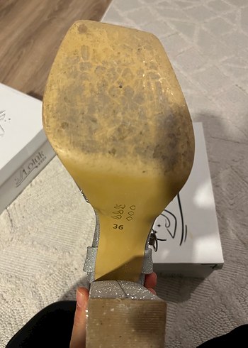 Simli gri platform topuklu ayakkabı - Görsel 3