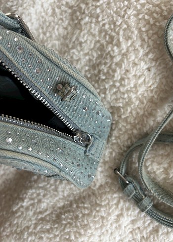 Beden Zara Taşlı Denim Çanta