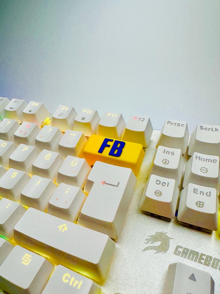 Fenerbahçe Renkli Mavi Klavye Özel FB Tuşu - Görsel 2