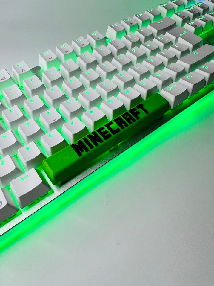 Minecraft Temalı Yeşil Işıklı Gaming Klavye tuşu Keycaps - Görsel 3