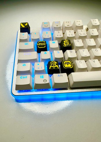 6 lı Chamber Keycaps Renkli ışıklı beyaz mekanik klavye tuşu - Görsel 4