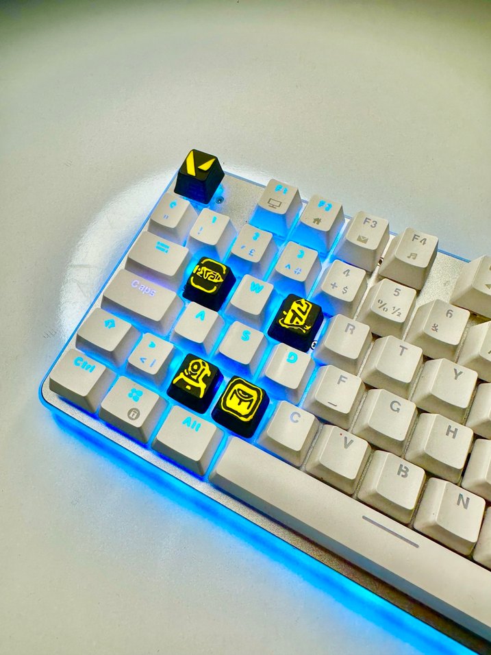 6 lı Chamber Keycaps Renkli ışıklı beyaz mekanik klavye tuşu - Görsel 3