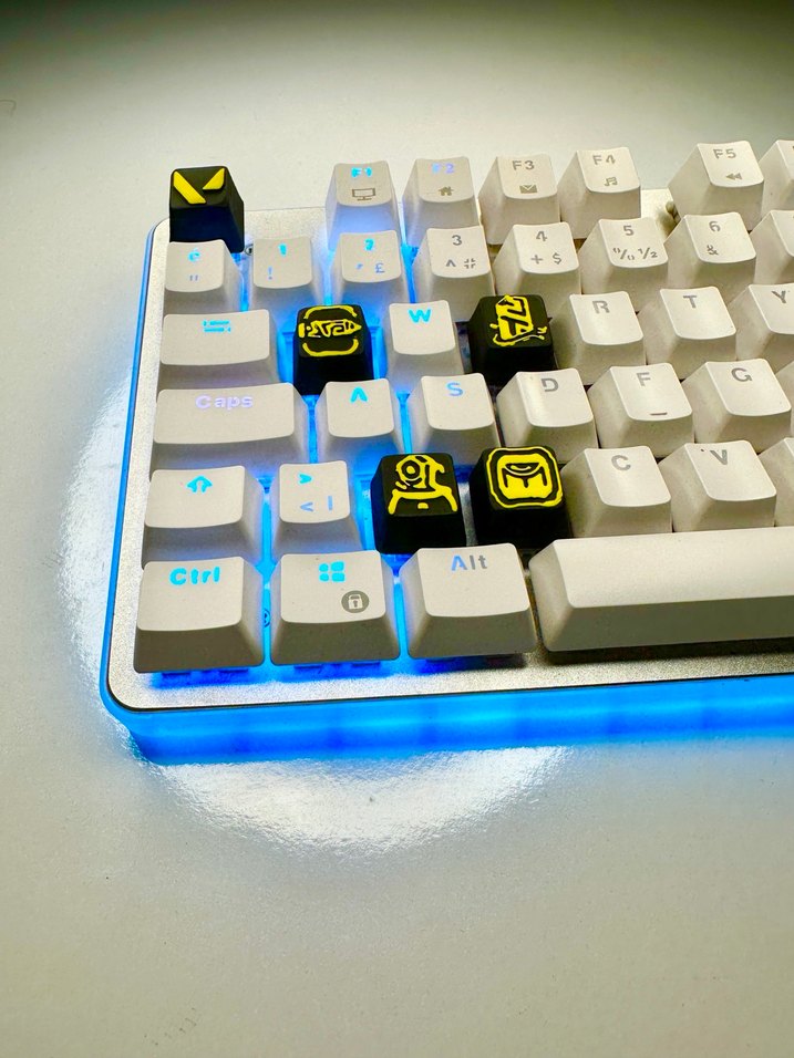 6 lı Chamber Keycaps Renkli ışıklı beyaz mekanik klavye tuşu - Görsel 4