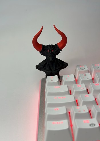 Darkness Kırmızı Boynuzlu Siyah Gaming Klavye keyCaps - Görsel 3
