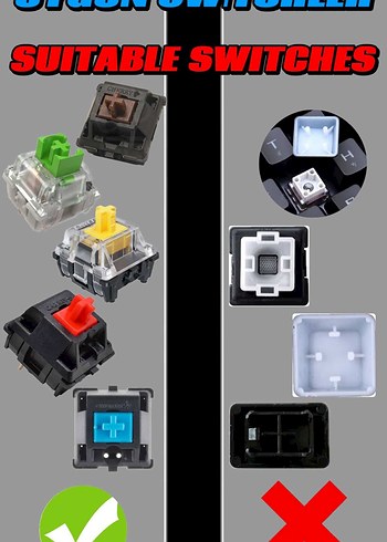 Darkness Kırmızı Boynuzlu Siyah Gaming Klavye keyCaps - Görsel 6