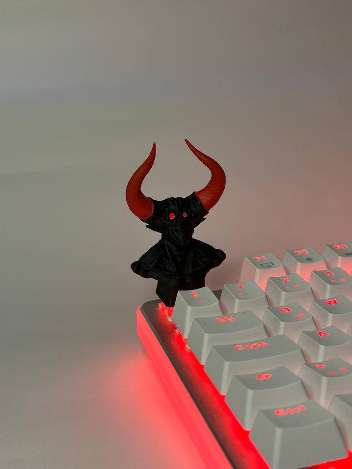 Darkness Kırmızı Boynuzlu Siyah Gaming Klavye keyCaps - Görsel 4