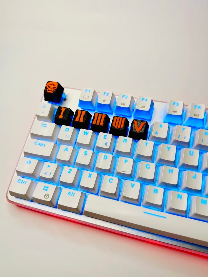 Call Of Duty Keycaps Renkli LED Işıklı Beyaz Gaming Klavye tuşu - Görsel 5