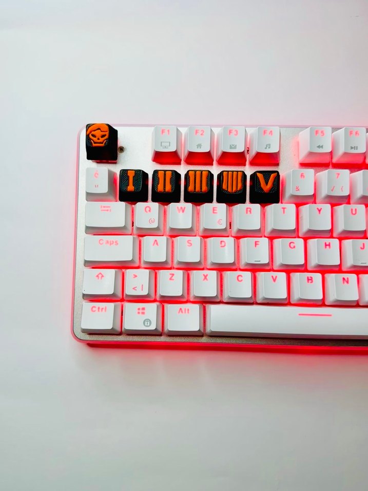 Call Of Duty Keycaps Renkli LED Işıklı Beyaz Gaming Klavye tuşu - Görsel 3