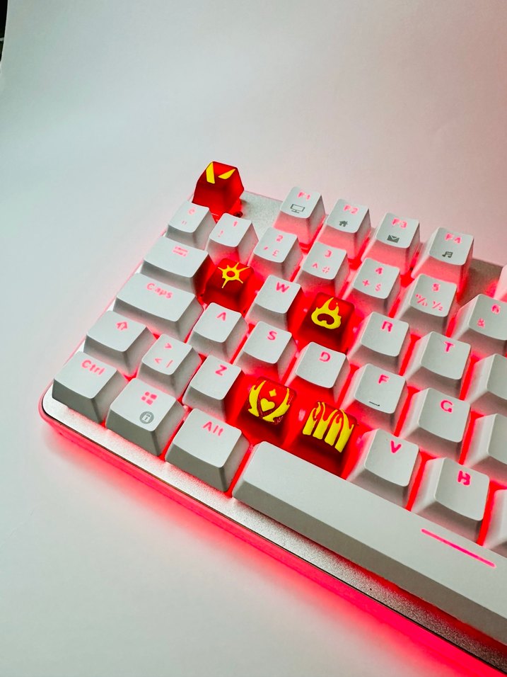 Phoenix Keycaps (6lı )Renkli Kırmızı Gaming Klavye tuşu - Görsel 4