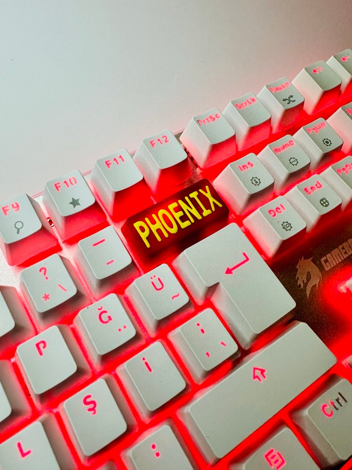 Phoenix Keycaps (6lı )Renkli Kırmızı Gaming Klavye tuşu - Görsel 5