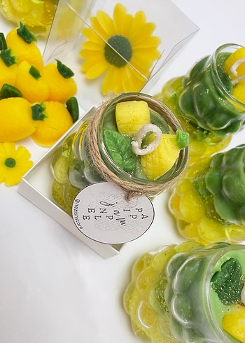 Zara Home Renkli Sarı Dekoratif Mum Seti