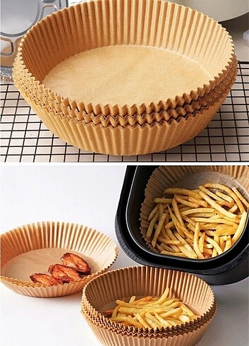 50 Adet Air Fryer Pişirme Kağıdı Tek Kullanımlık Hava Fritöz Yuv - Görsel 5