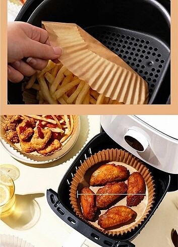50 Adet Air Fryer Pişirme Kağıdı Tek Kullanımlık Hava Fritöz Yuv - Görsel 8