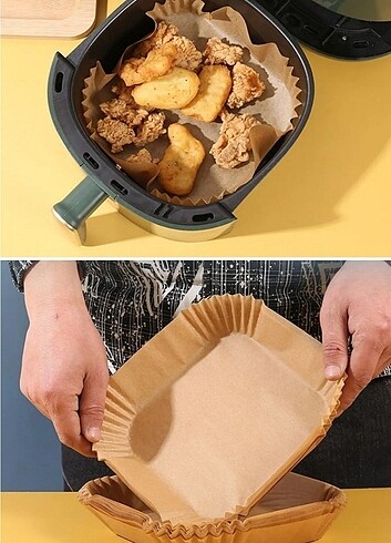 50 Adet Kutulu Air Fryer Pişirme Kağıdı - Görsel 3