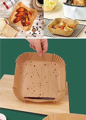 50 Adet Kutulu Air Fryer Pişirme Kağıdı - Görsel 5