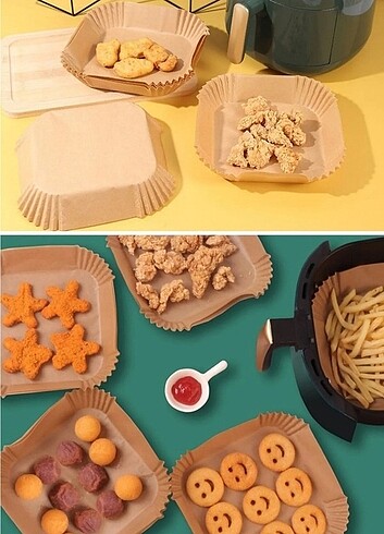 50 Adet Kutulu Air Fryer Pişirme Kağıdı - Görsel 6