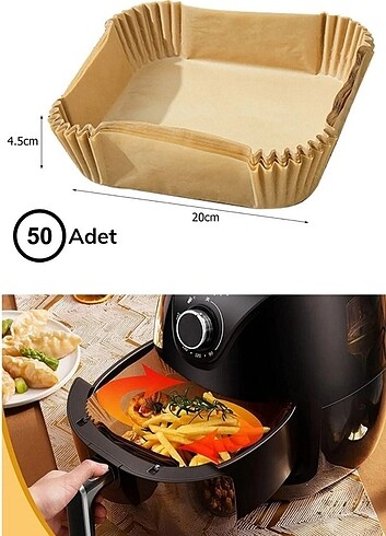 50 Adet Kutulu Air Fryer Pişirme Kağıdı - Görsel 7