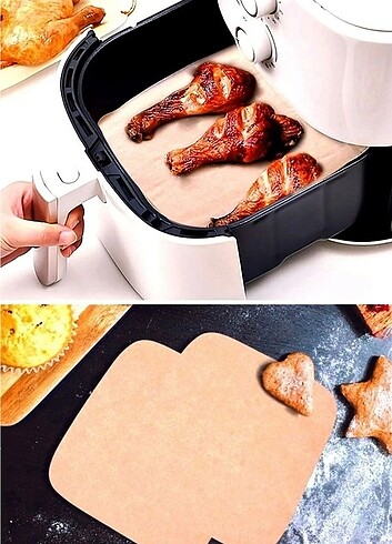 100 Adet Air Fryer Pişirme Kağıdı Tek Kullanımlık - Görsel 2