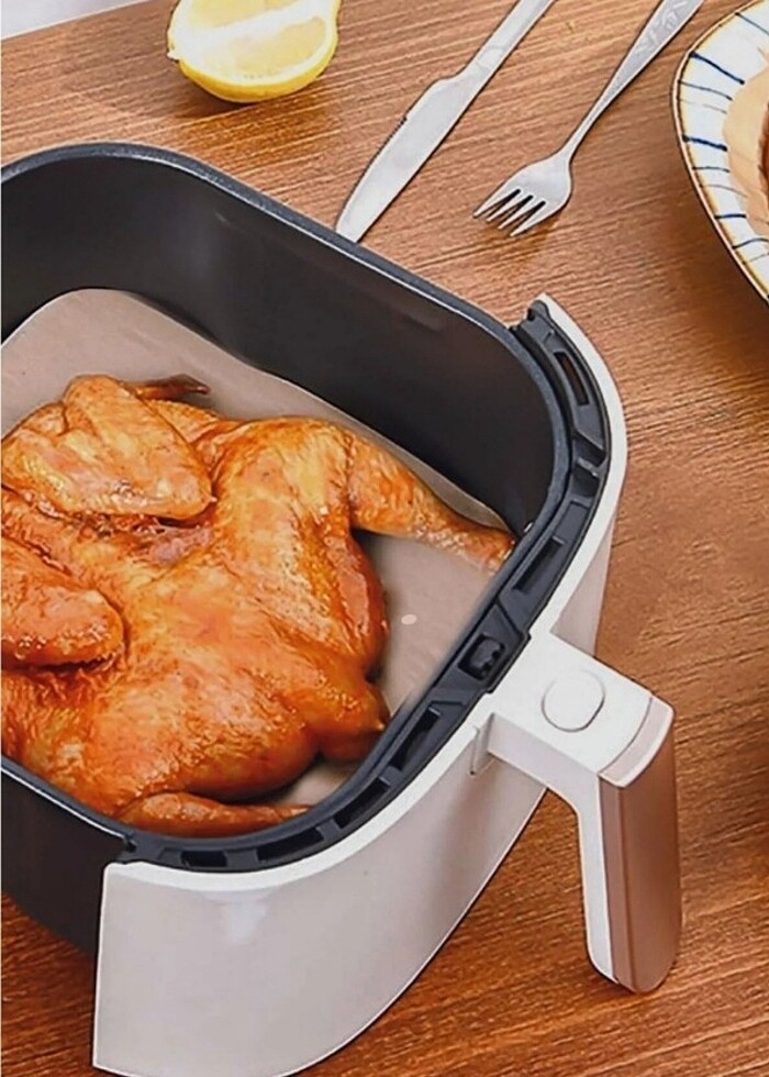 100 Adet Air Fryer Pişirme Kağıdı Tek Kullanımlık - Görsel 3