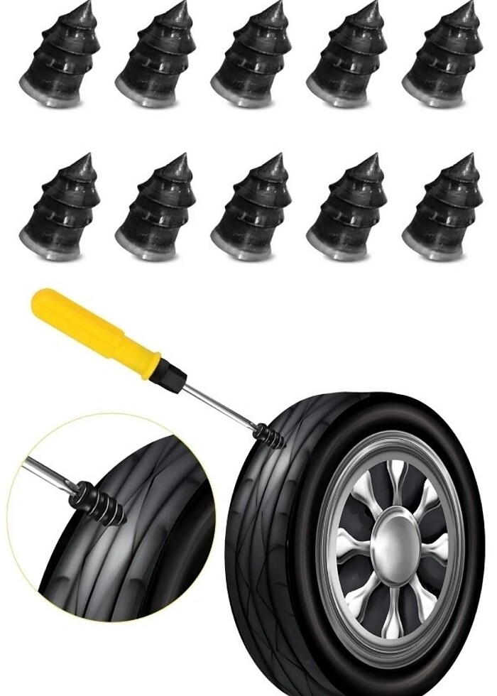 10 Adet Çok Amaçlı Kolay Araba Lastiği Tamir Kauçuğu - Görsel 3