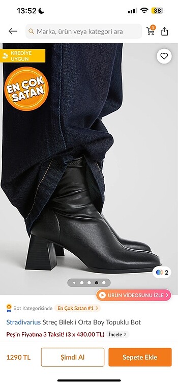 Stradivarius stradivarius siyah bot