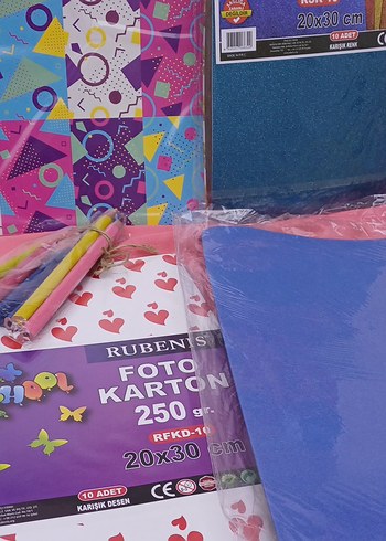 Renkli Simli Foto Karton Seti 20x30 cm - Görsel 2