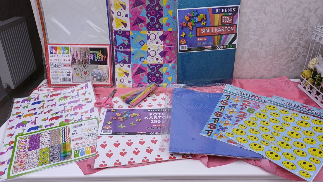 Renkli Simli Foto Karton Seti 20x30 cm - Görsel 5