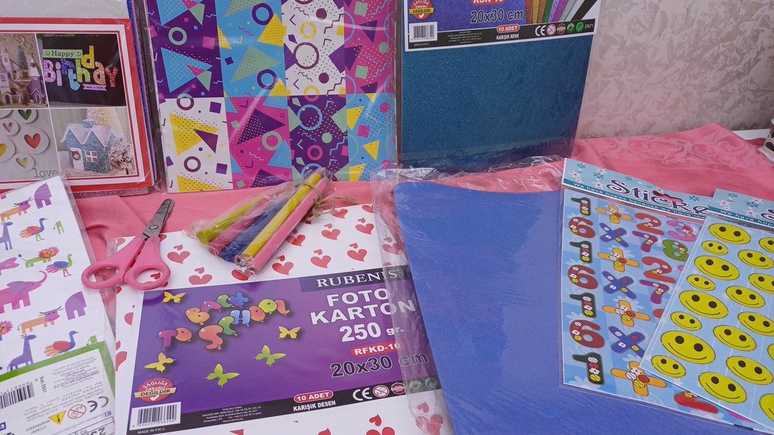 Renkli Simli Foto Karton Seti 20x30 cm - Görsel 2
