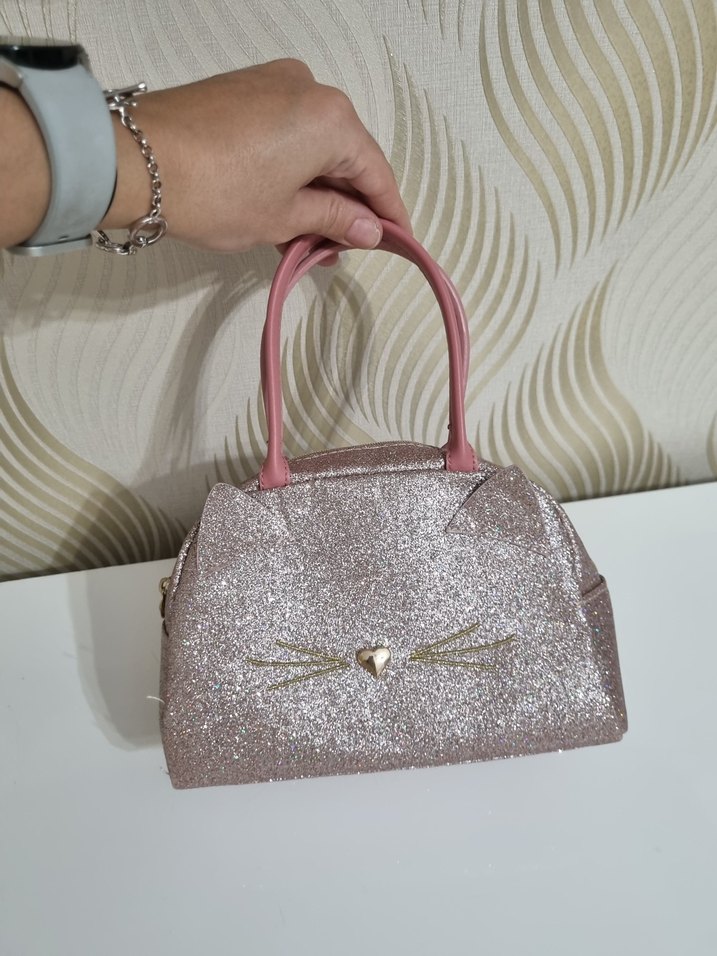 Pembe Parlak kız cocuk Çanta - Görsel 4