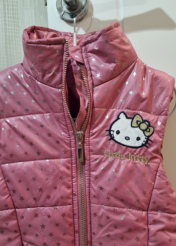 Kız Çocuk Parlak Pembe Nakışlı Fermuarlı Yelek - Görsel 2