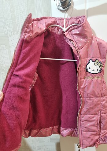 Kız Çocuk Parlak Pembe Nakışlı Fermuarlı Yelek - Görsel 3