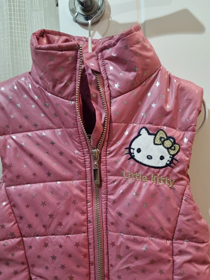 Kız Çocuk Parlak Pembe Nakışlı Fermuarlı Yelek - Görsel 2