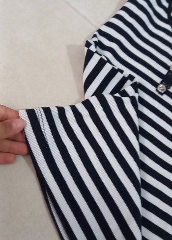 Diğer Düğmeli Çizgili Mini Kadın Atlet