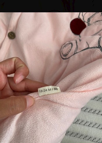 Kapüşonlu Pembe Bebek Tulumu - Görsel 2