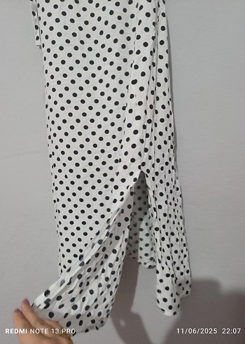 Puantiye Desenli Kadın Elbise - Görsel 6