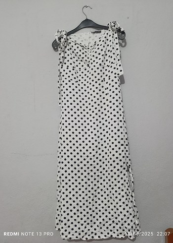 Puantiye Desenli Kadın Elbise - Görsel 7