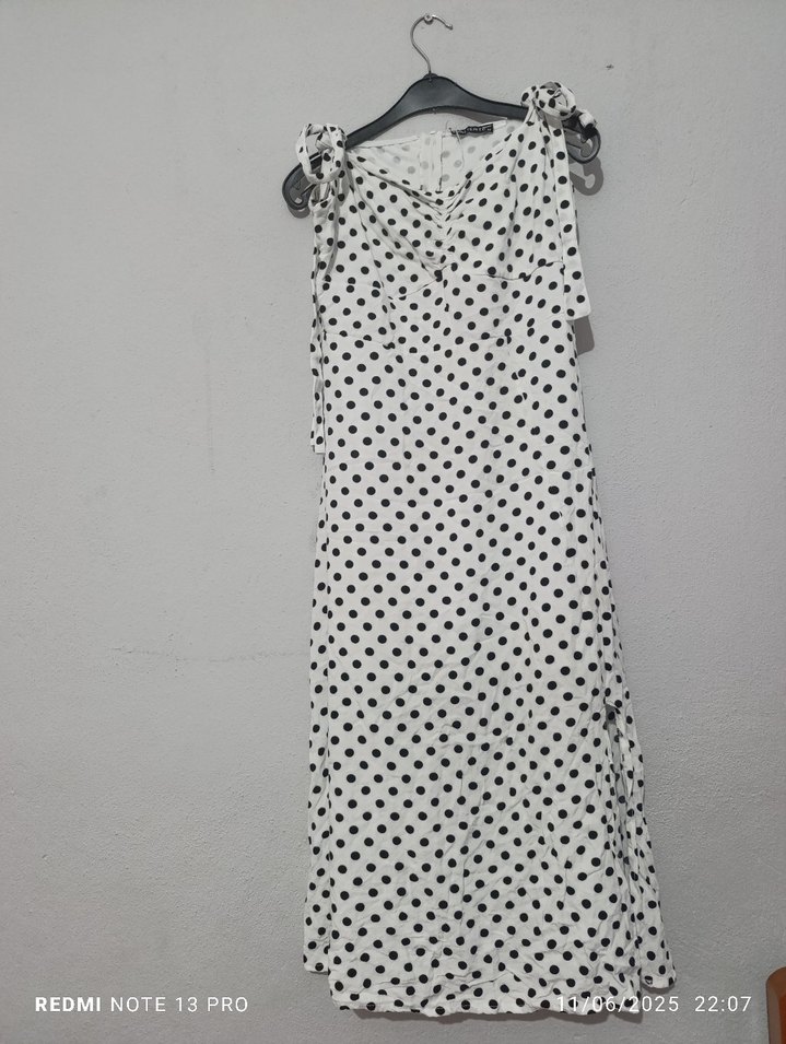 Puantiye Desenli Kadın Elbise - Görsel 2