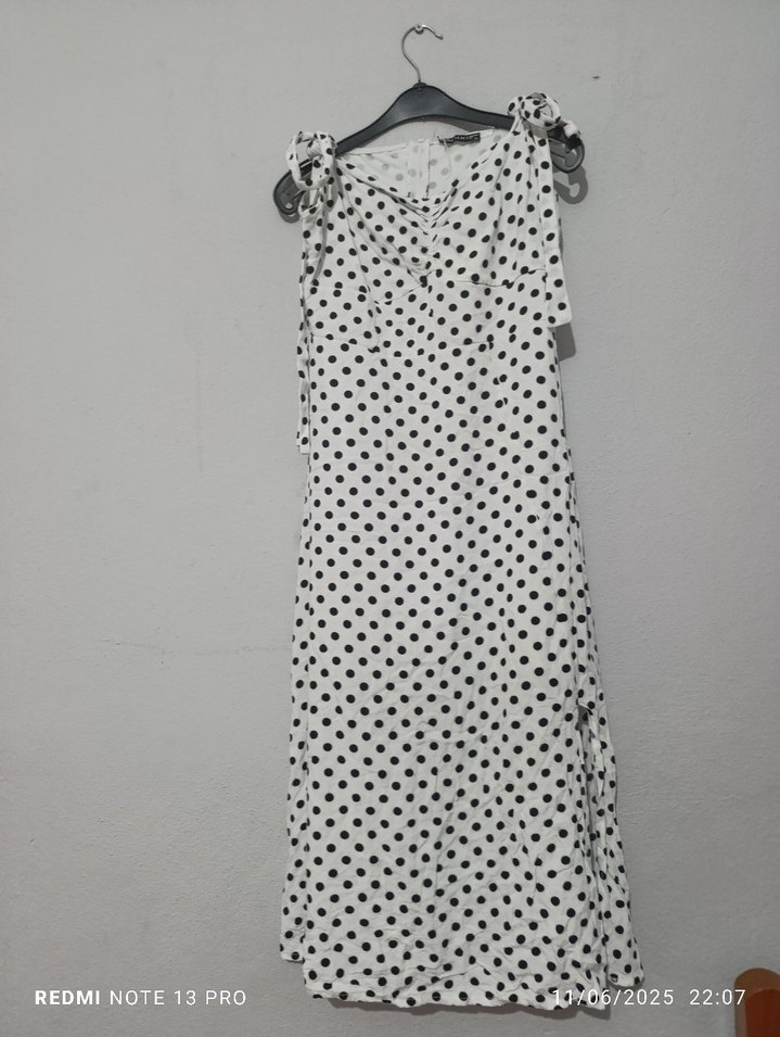 Puantiye Desenli Kadın Elbise - Görsel 3