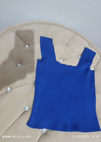 Kadın saks mavisi crop - Görsel 2