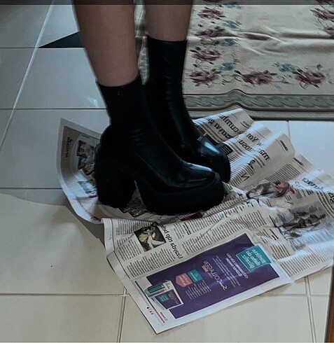 Bershka Bershka Streç Topuklu Platform Bot